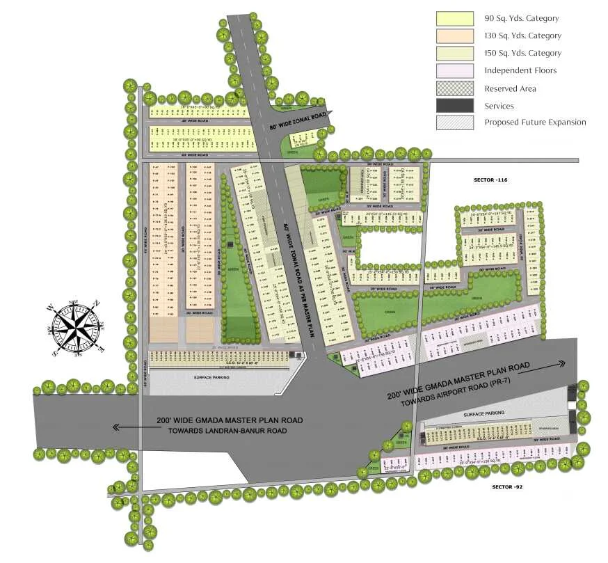 Jubilee City Gardens mohali Map