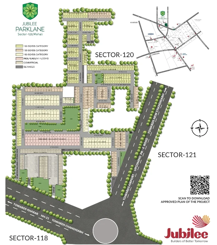 Jubilee Parklane Mohjali 120 Sector Layout Plan